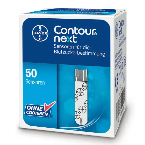 Ascensia Contour Next Sensoren Teststreifen zur Blutzuckerbestimmung - 50 Stück