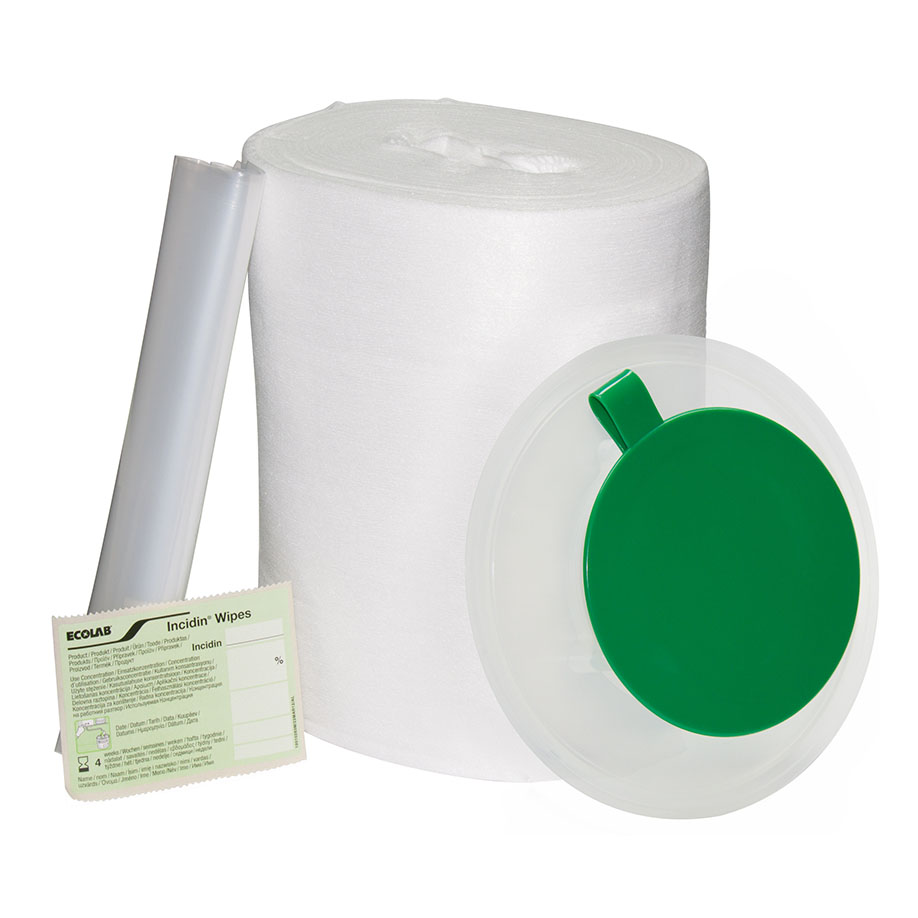 6 Nachfüllpacks: Incidin Premium Wipes HygPack mit transparentem Deckel