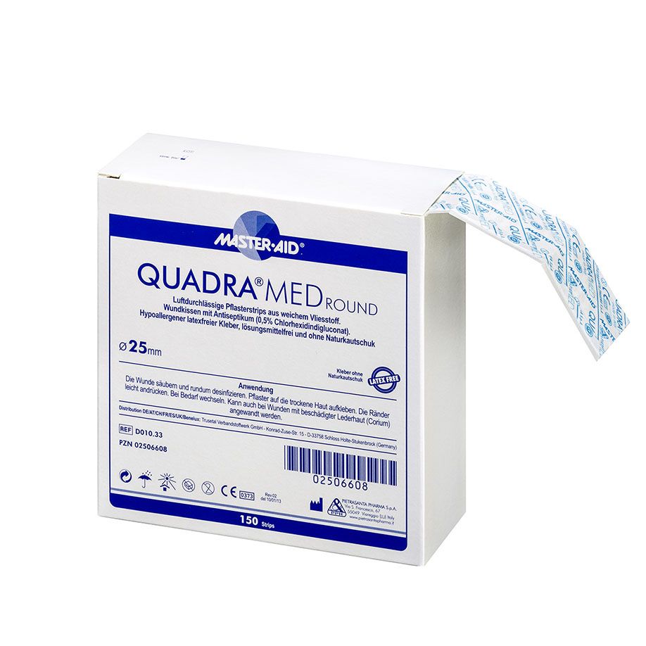 Quadra Med Round  Ø 25 mm - 150 Vliespflaster mit Antiseptikum