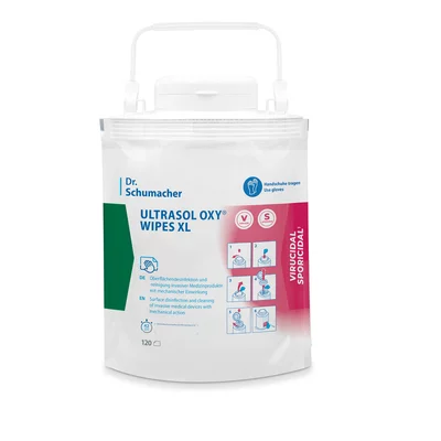 ULTRASOL Oxy wipes XL - Tücher zur Oberflächendesinfektion und -reinigung, 17,5 x 36 cm