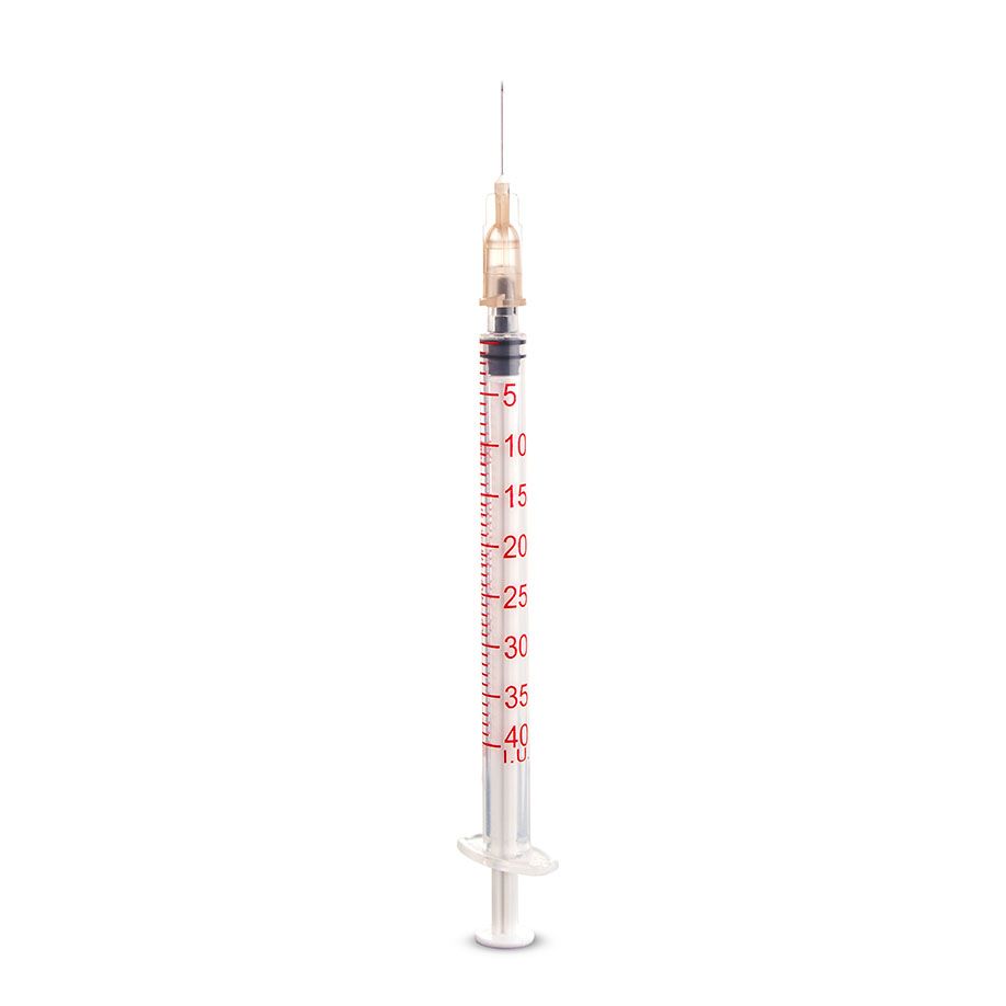 Dispomed Einmalspritzen Insulin mit Kanüle - 3tlg Spritzen ohne Restvolumen mit Spardorn