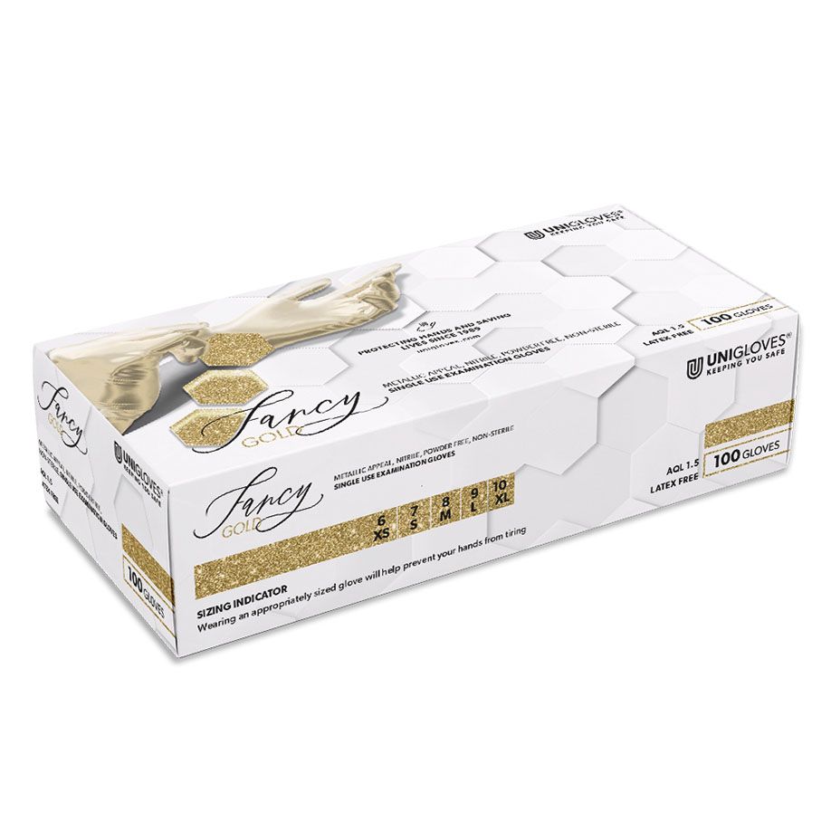 Unigloves FANCY Gold - Nitril Untersuchungshandschuhe, unsteril, puderfrei