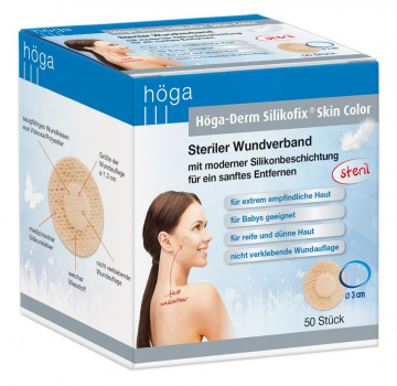 HÖGA-DERM Silikofix Skin Color - Hautfarbener steriler Wundverband, Ø 3 cm