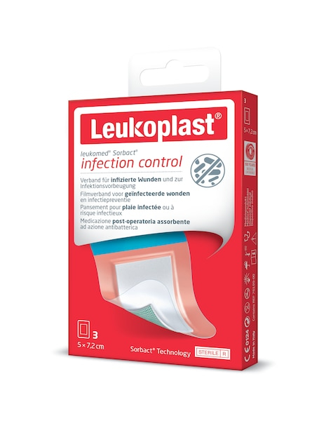 BSN Leukoplast leukomed sorbact - steriler Folienverband bakterienbindend