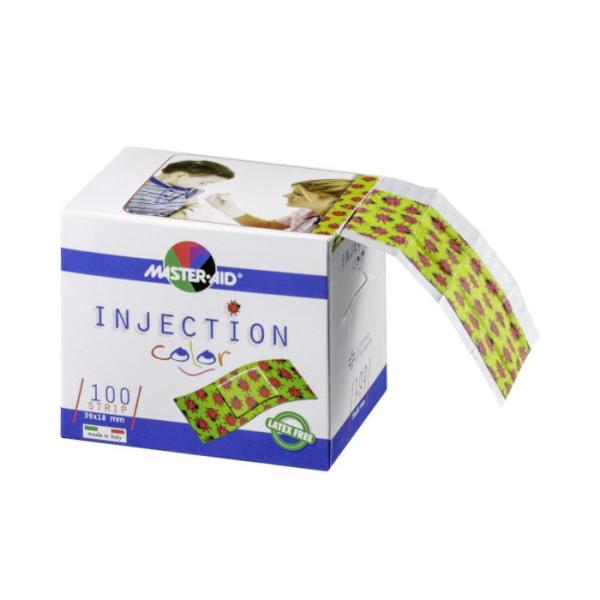 100 Stück Injektionspflaster color Marienkäfer - kleine Pflasterstrips für Kinder Rolle (SSB-fähig)