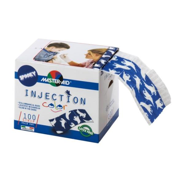 100 Stück Injektionspflaster color SPOOKY - kleine Pflasterstrips mit Leuchteffekt (SSB-fähig)