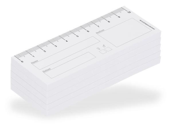 5 x 50 Blatt Haftnotiz-Wundlineal 10 cm - Dokumentation des Wundverlaufes von Patienten
