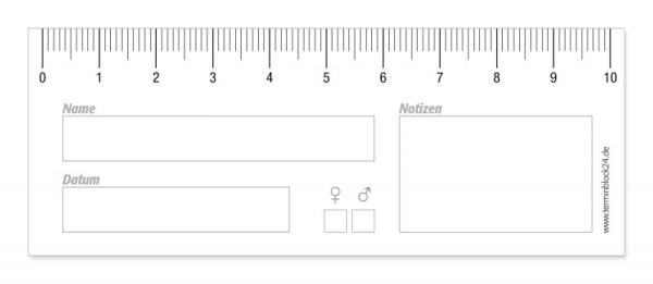 Preview: 5 x 50 Blatt Haftnotiz-Wundlineal 10 cm - Dokumentation des Wundverlaufes von Patienten