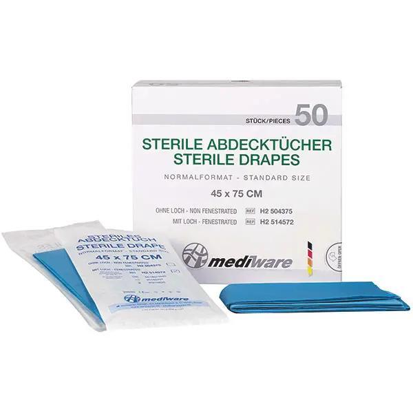 Abdecktücher/Lochtücher Normalformat - Steril, einzeln im Peel-Pack