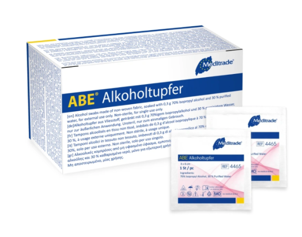 ABE Alkoholtupfer - Gebrauchsfertig getränkt mit 70 % Isopropylalkohol