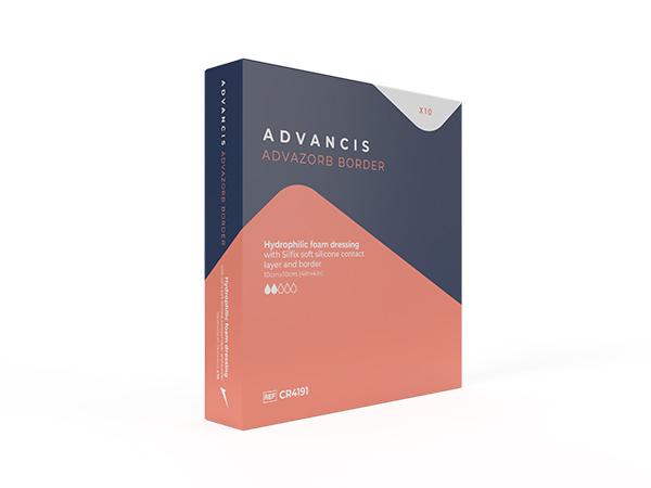 Advazorb Border - PU-Schaumverband mit Silikon-Wundkontaktschicht, selbsthaftend (SSB-fähig)