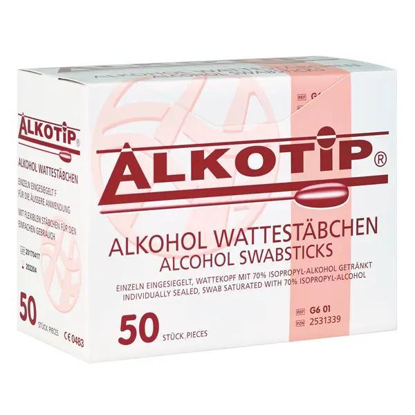 Alkoholwischstäbchen mit grossem Wattekopf - Ø10x100mm; 50 Stück
