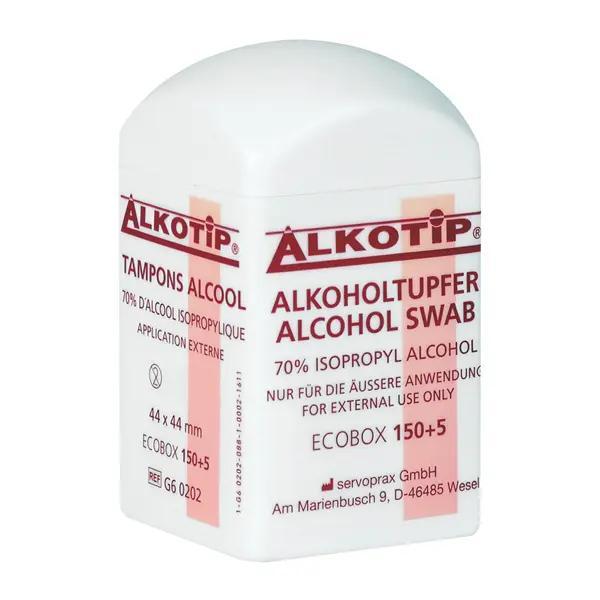 Alkotip Alkoholtupfer in der Dispenserdose zur Desinfektion kleinerer Flächen (SSB-fähig)