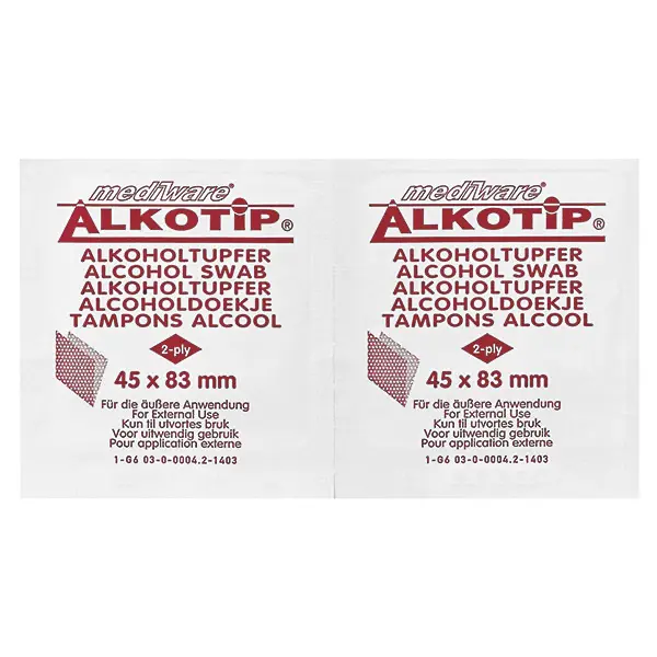 Preview: Alkotip Alkoholtupfer medium (SSB-fähig)