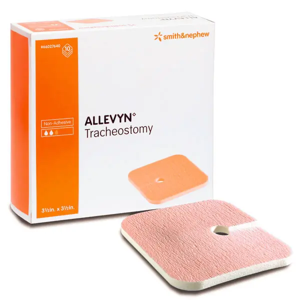 Allevyn Tracheostomy, steril - Nichtklebender Wundverband mit runder Ausstanzung & Schlitz