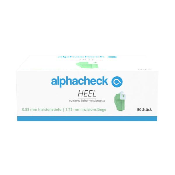 ALPHACHECK HEEL Inzisions-Sicherheitslanzetten - 0,85 x 1,75 mm, Frühgeborene/Neugeborene