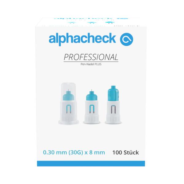 alphacheck professional Pen-Nadeln PLUS 30 G x 8 mm - Passend für alle gängigen Pens