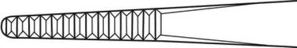 Preview: Anatomische Pinzette, gerade - mittelbreit, 130 mm, Maulbreite 2 mm, gerieft