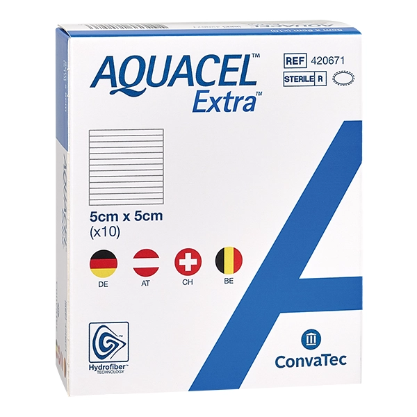 Aquacel Extra - Hydrofiber Wundverband für stark exsudierende Wunden, steril - 15 x 15 cm