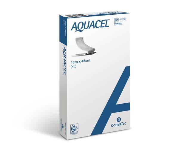 Aquacel Tamponaden mit Verstärkungsfasern, Steril - 1 x 45 cm, Gel bildend (SSB-fähig)