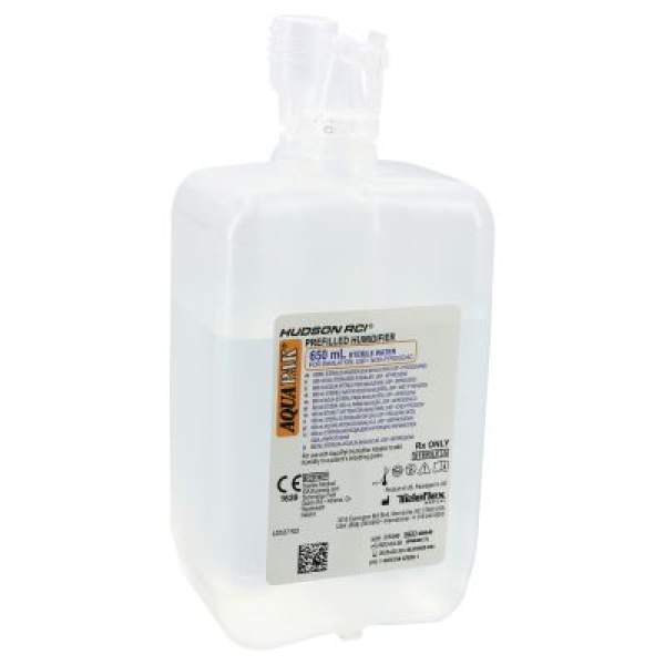Aquapak Steriles und Destilliertes Wasser 10 x 650 ml mit Anfeuchtungsadapter