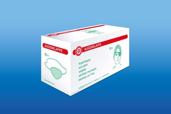 Preview: Augenklappen, schwarz - Steif mit elastischem Band, 25 Stück  (SSB-fähig)