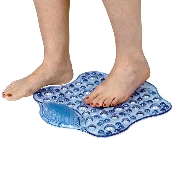 Badematte mit Fußreiniger - Mit Saugnäpfen an der Unterseite