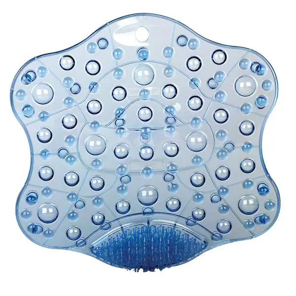 Preview: Badematte mit Fußreiniger - Mit Saugnäpfen an der Unterseite