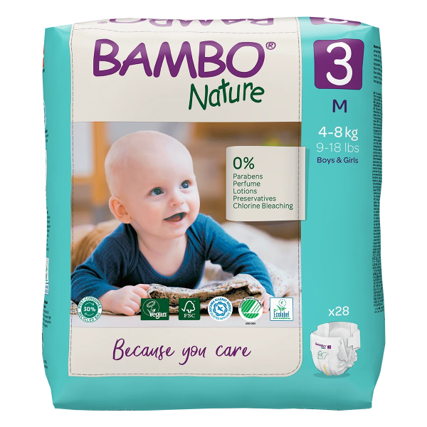 Preview: BAMBO Nature Windeln - Weich, bequem und selbst für empfindlichste Haut geeignet (SSB-fähig)