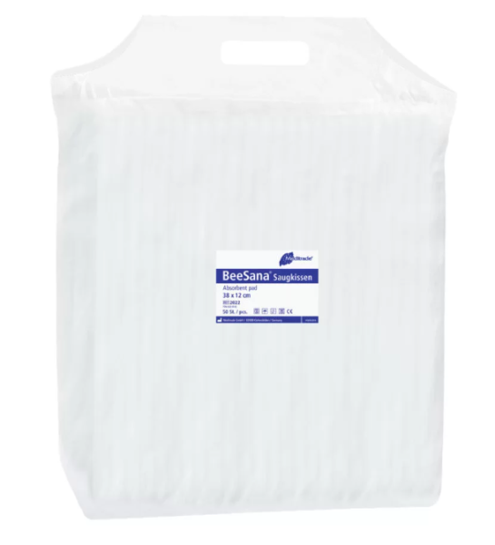Preview: BeeSana Saugkissen - Vorlage mit Klebestreifen für Inkontinenz- und Krankenpflege