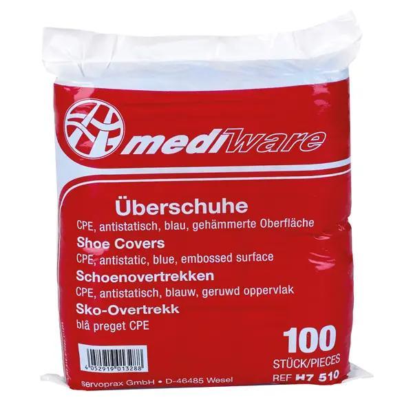 Preview: Überschuhe - aus CPE-Folie, Blau, Einweg, Antistatisch