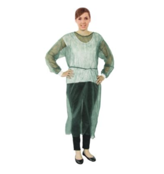 Besucherkittel classic T zum Binden - Aus Vlies, dunkelgrün, 134x140 cm, 10 x 10 Stück