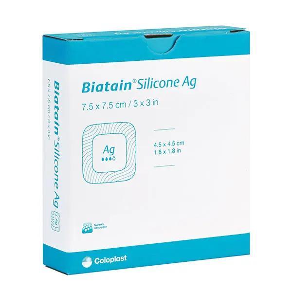 Biatain Silicone Ag - Stark absorbierender Schaumverband mit Silikonhaftung und Silber  (SSB-fähig)