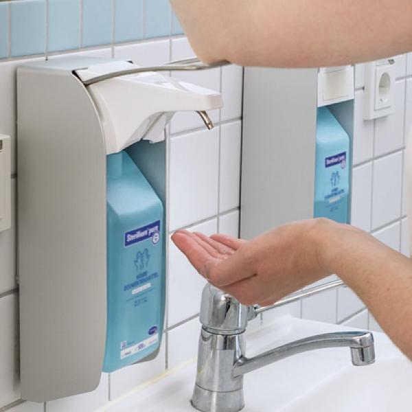 Preview: Bode-Eurospender 1 plus mit kurzem Armhebel - Für alle marktüblichen Flaschen