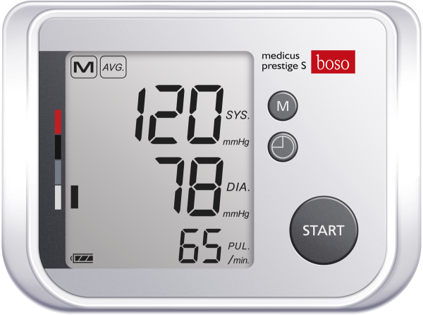 Boso Medicus Prestige - Oberarm-Blutdruckmessgerät mit Dreifachmessung Großes Display