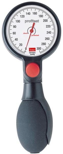 Preview: Boso Profitest Blutdruckmessgerät - Einschlauch, Klettmanschette rot/schwarz, Inkl. Etui