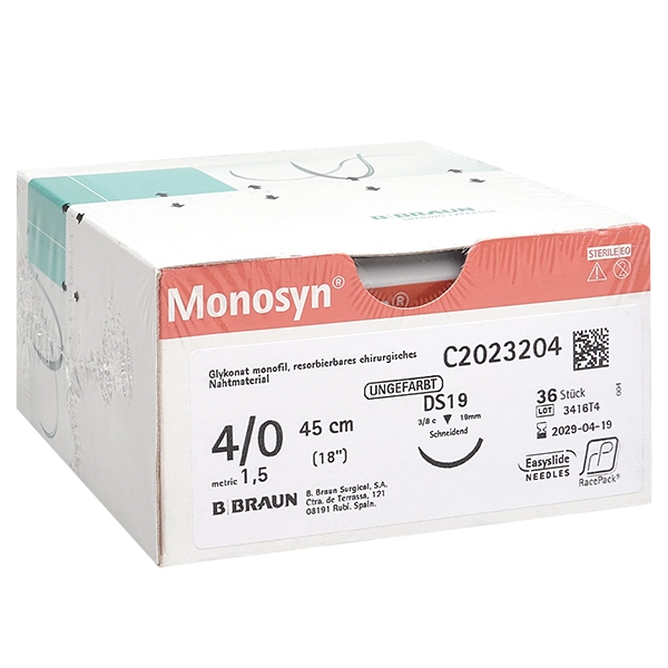 Braun Monosyn ungefärbt - Monofiles, mittelfristig resorbierbares Nahtmaterial (SSB-fähig)