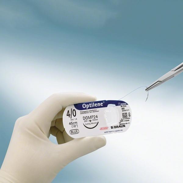 Preview: Braun Optilene blau - Nicht resorbierbares, monofiles Nahtmaterial (SSB-fähig)