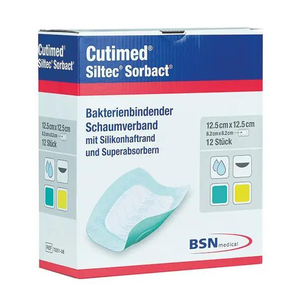 BSN Cutimed Siltec Sorbact Wundverband - saugstark, antimikrobiell ohne Endotoxine - 15 x 15 cm