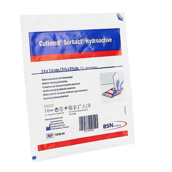 BSN Cutimed Sorbact Hydroactive Kompressen - mit hydrophober Wechselwirkung antimikrobiell (SSB-fähig)