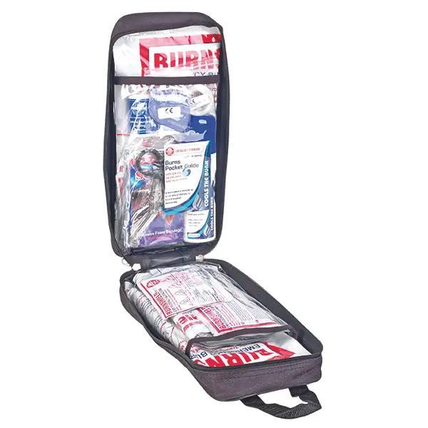 Preview: Burnshield Rescue Kit 1 in Nylon-Tragetasche - Gefüllte Tasche für Brandverletzungen