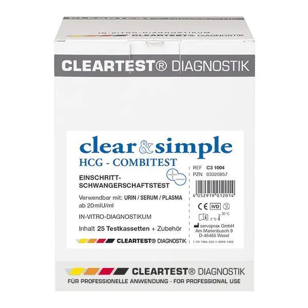 Clear & Simple HCG Combi Schwangerschaftstest - 25 Testkasetten