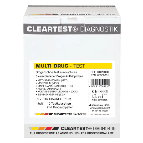 Cleartest Multi Drug Drogentest 6-fach-Kassetten