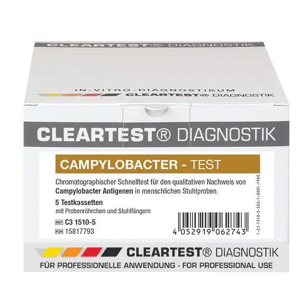 Cleartest Schnelltest Campylobacter - zum Nachweis von Campylobacter-Antigenen, 10 Minuten