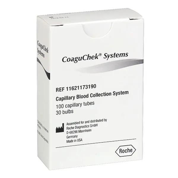 CoaguChek Systeme Kapillaren aus unbehandeltem Kunststoff - Inkl. 10 Pipettierhilfen