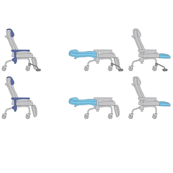 Preview: Comfort Transportstuhl - Ruhesessel Free G ohne Fußstützen