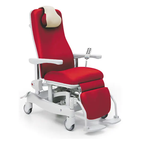 Comfort Transportstuhl - Ruhesessel Vario EG - Teilelektrisch, Fahrbar, Inkl. Fußstützen - Azur