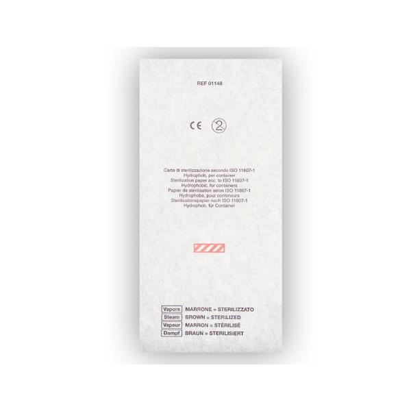 Containerfilter aus Papier, 118 x 235 mm - rechteckig mit spitzen Ecken, weiß