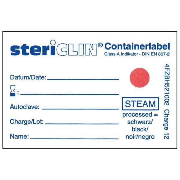 Containerlabel mit Dampfindikator - Selbstklebend - 60 x 40 mm, ohne Anfasslasche