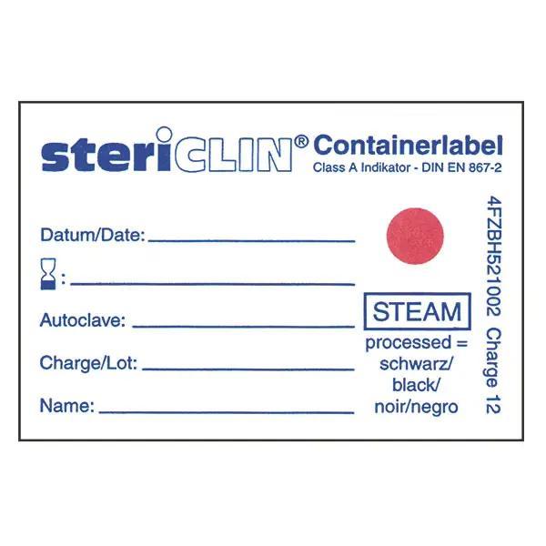 Preview: Containerlabel mit Dampfindikator - Selbstklebend - 60 x 40 mm, ohne Anfasslasche